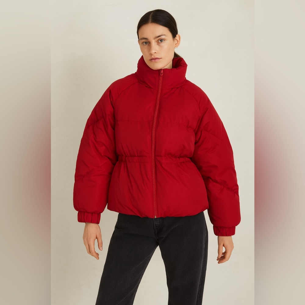Ganni Tech Down Feather Puffer Cherry Red Large